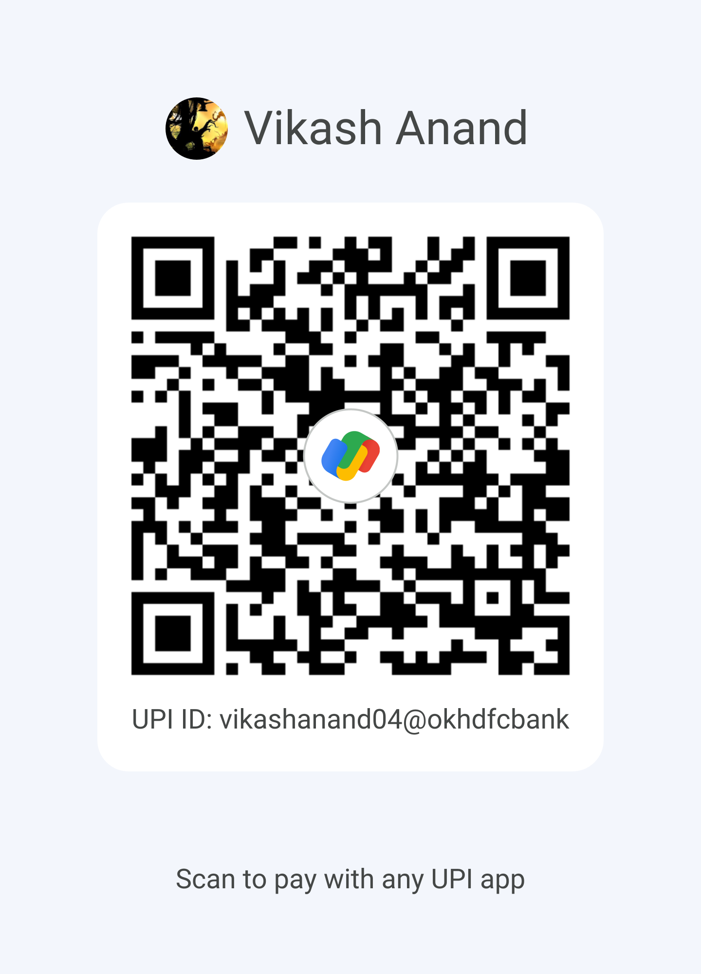 UPI QR code to pay ₹149 for the portfolio